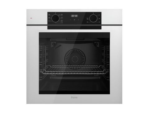 Ferre STEAMART-FRYART-SILENTART Serisi Beyaz Set (SS036 + QEP63CB +D064-SA ) - Emaye Izgara - 75 Cm Ocak