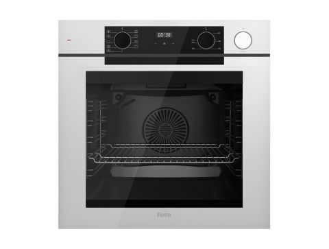 Ferre STEAMART-FRYART-SILENTART Serisi Beyaz Set (SC406-WFA + QEP64CB +D064-SA ) - Döküm Izgara / 65 cm Ocak