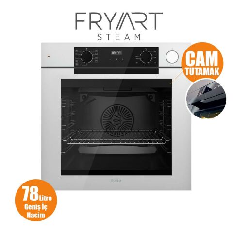 Ferre STEAMART-FRYART-SILENTART Serisi Beyaz Set (CS206-FA + QEP64CB +D078-SA ) - Emaye Izgara