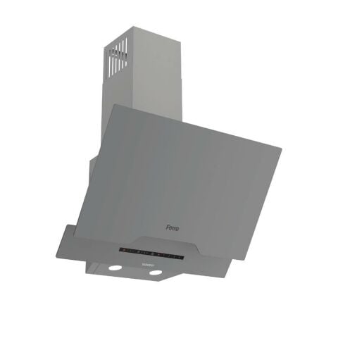 Ferre FLOWART-SILENTART Serisi Gri Set (SS038 + QBL63CPR +D065-SA ) - Emaye Izgara / 75 cm Ocak