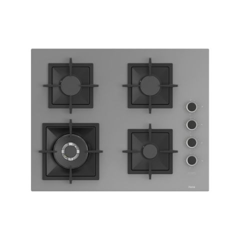 Ferre FRYART-SILENTART Serisi Gri Set (SC408-WFA + QEP63CPR +D065-SA ) - Döküm Izgara / 65 cm Ocak