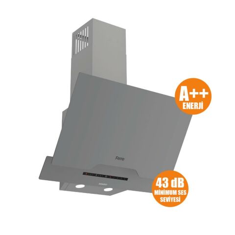 Ferre FRYART-SILENTART Serisi Gri Set (CS208-FA + QEP63CPR +D065-SA ) - Emaye Izgara / Kademeli Musluk