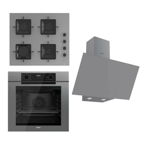 Ferre FRYART-SILENTART Serisi Gri Set (SS208 + QEP63CPR +D079-SA ) - Emaye Izgara