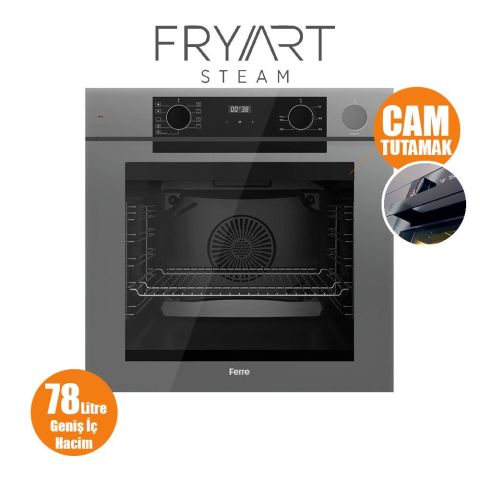 Ferre STEAMART-FRYART-SILENTART Serisi Gri Set (SC408-WFA + QEP64CPR +D065-SA ) - Döküm Izgara / 65 cm Ocak