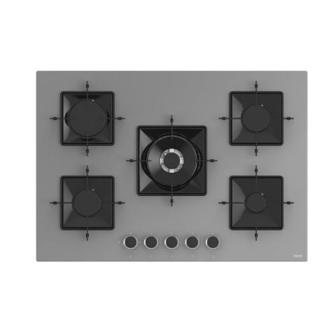 Ferre STEAMART-FRYART-SILENTART Serisi Gri Set (SS038 + QEP64CPR +D079-SA ) - Döküm Izgara / 75 cm Ocak