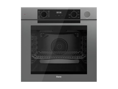 Ferre STEAMART-FRYART-SILENTART Serisi Gri Set (SS038 + QEP64CPR +D079-SA ) - Döküm Izgara / 75 cm Ocak