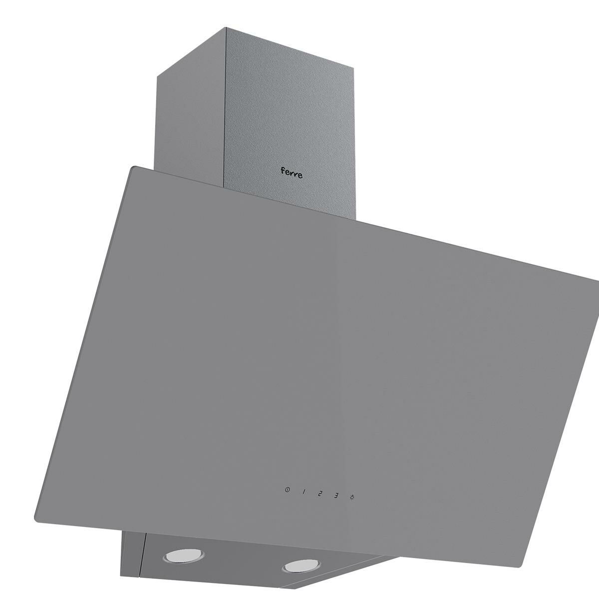 FERRE D079 FLOWART SERİSİ TEK CAM DOKUNMATİK 60 CM GRİ DAVLUMBAZ-500M3