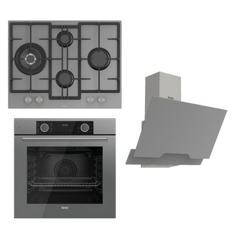 Ferre FRYART Serisi Airfry Pişirme Gri Set (ED078 + XE63CPR +D065 )