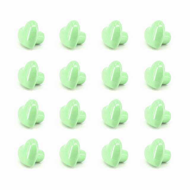 16 ADET  Mint Yeşili Renk Bombeli Kalp Kulp Modeli