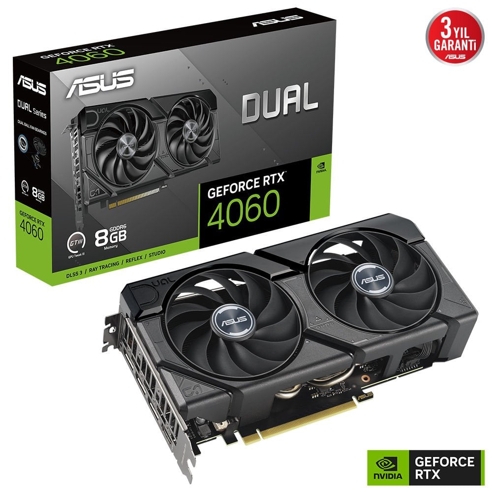 ASUS DUAL-RTX4060-O8G-EVO RTX4060 8GB GDDR6X 128Bit 3xDP/1xHDMI