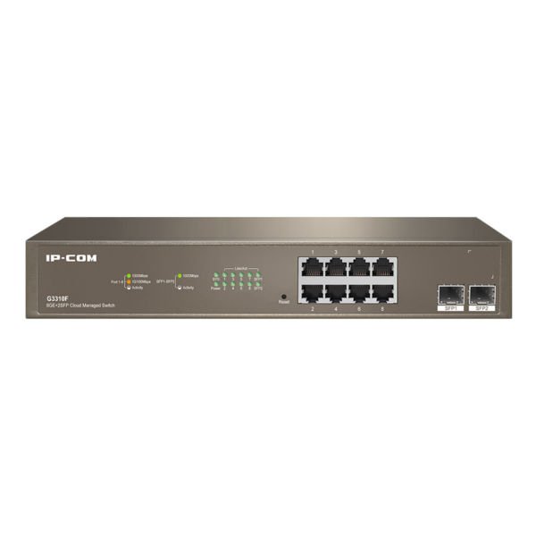 IP-COM IP-G3310F 8 PORT 10/100/1000 2 X SFP CLOUD YÖNETİLEBİLİR RACK MOUNT SWITCH METAL KASA