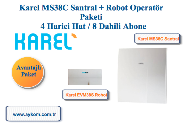 Karel MS38C 4/8 Santral + Robot Paketi
