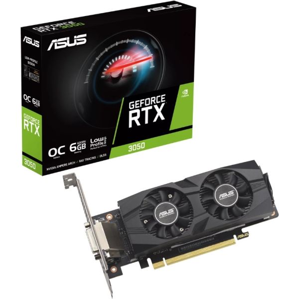 ASUS RTX3050-O6G-LP-BRK RTX3050 8GB GDDR6 128Bit DVI/DP/HDMI PCI-E 4.0