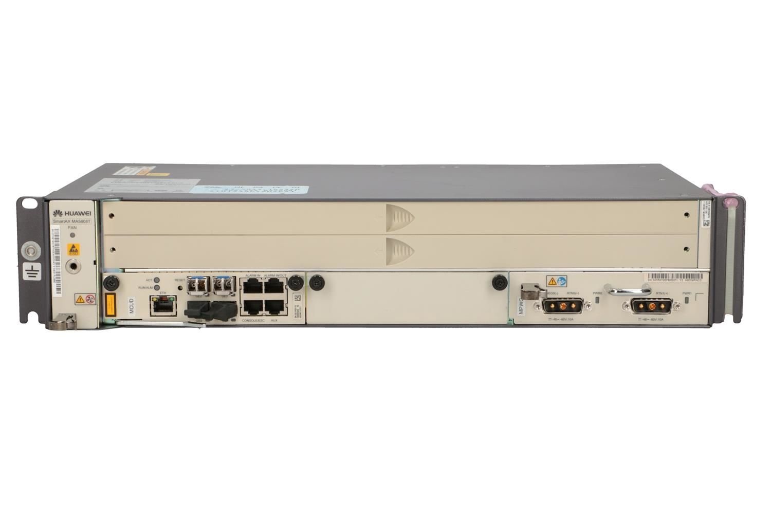 Huawei SmartAX MA5608T GPON OLT, 19 inch 2U height  2 service slots, support EPON, GPON, 10G PON, P2P, xDSL POTS