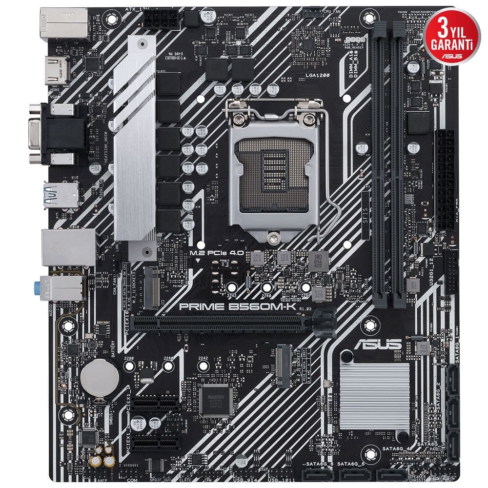 ASUS PRIME B560M-K B560 2xDDR4 VGA/HDMI 1xGLAN 2xM.2 1200Pin ANAKART