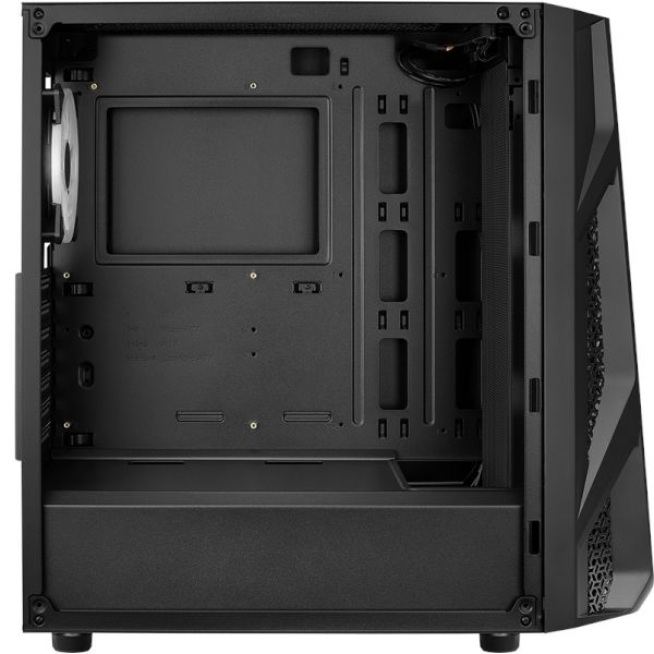 AEROCOOL AIRHAWK DUO PSU YOK 2x20CM+1x12CM ARGB FAN ATX PENCERELİ 2xUSB3.0 SİYAH GAMING KASA