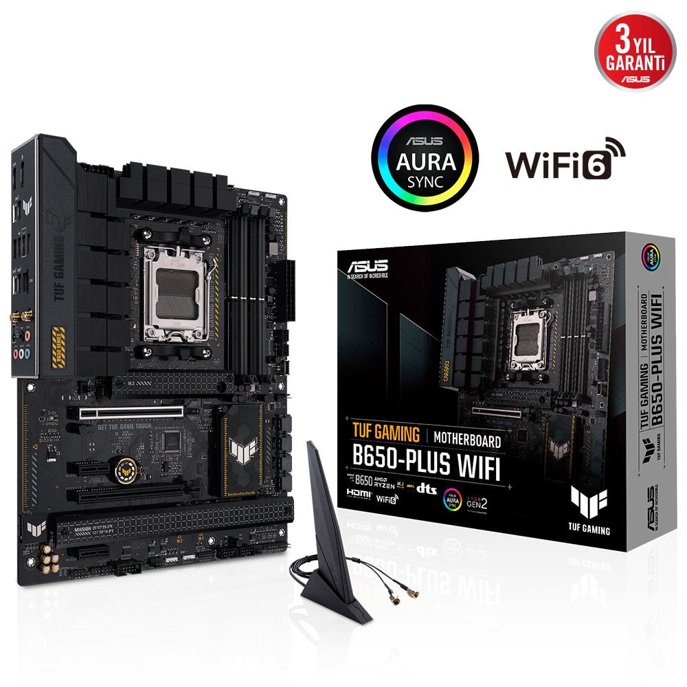 ASUS TUF GAMING B650-PLUS WIFI 4xDDR5 DP/HDMI 3xM.2 AM5 ANAKART