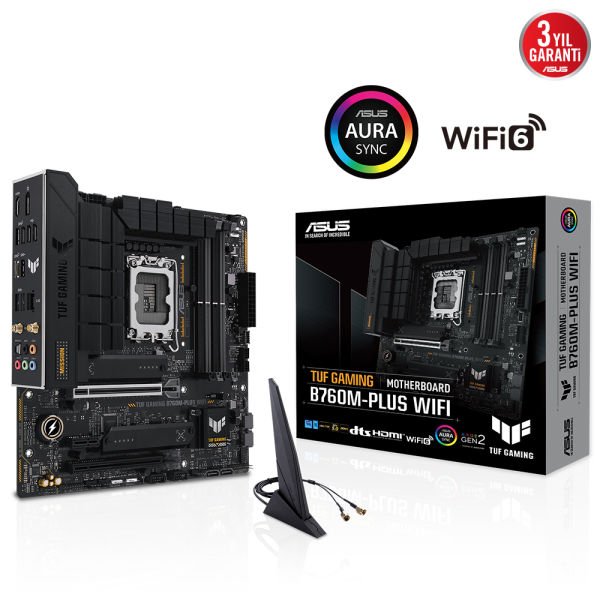 ASUS TUF GAMING B760M-PLUS WIFI II 4xDDR5 HDMI/DP 3xM.2 GLAN/WIFI6/BT 1700P ANAKART