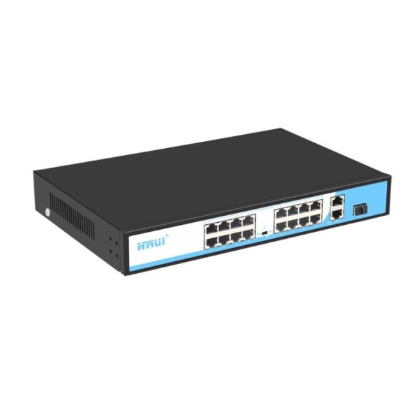 HRUI HR901-AF-1621GS-200 16 PORT 10/100 16 PORT POE 2 PORT UPLINK + 1 SFP 200W YONETILEMEZ RACK MOUNT SWITCH