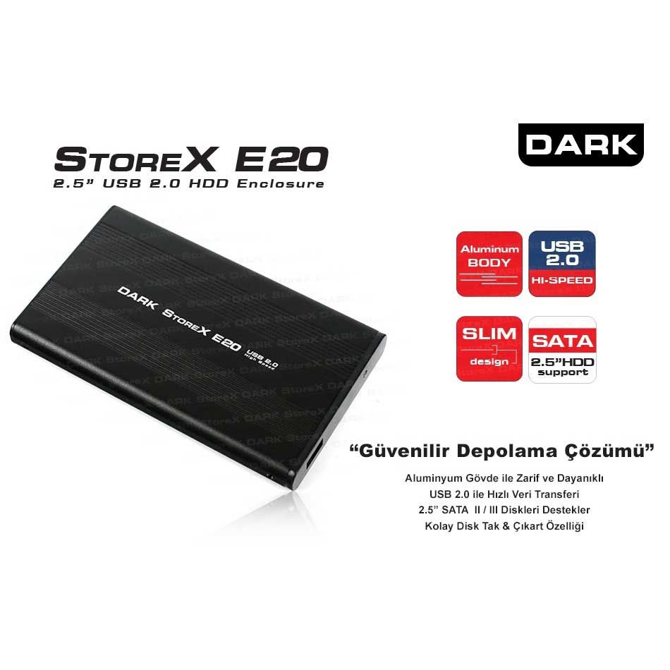 DARK DK-AC-DSE20 2.5'' USB 2.0 SATA HDD KUTU ALUMİNYUM