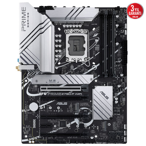 ASUS PRIME Z790-P WIFI INTEL Z790 LGA1700 4xDDR5 7200MHZ 1xDP 1xHDMI 3xM2 USB3.2 AX WİFİ BT AURA RGB 2.5GBİT LAN ATX ASUS 5X PROTECTION III ARMOURY CRATE AI SUİTE 3