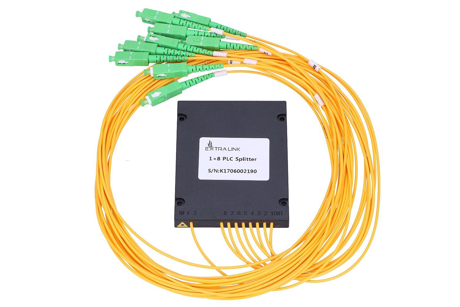 1:8 PLC SPLITTER SC/APC 2.0MM 1.5M G657A ABS GPON SPLITTER 1/8 PRIZM