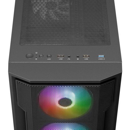 GAMDIAS ATHENA M6 LITE 750W ARGB TEMPERED GLASS USB 3.0 SİYAH GAMING KASA