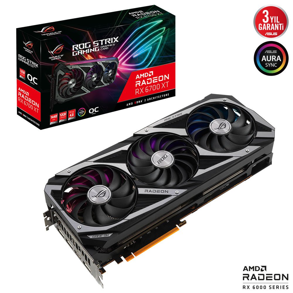 ASUS ROG-STRIX-RX6700XT-O12G-GAMING RX6700XT 12GB GDDR6 192Bit 3xDP/1xHDMI