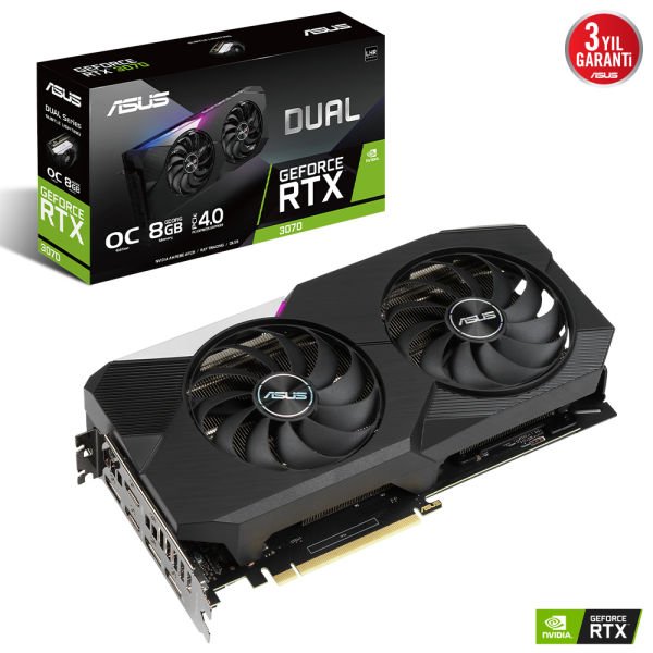 ASUS DUAL-RTX3070-O8G-V2 RTX3070 LHR 8GB GDDR6 256Bit 3xDP/2xHDMI