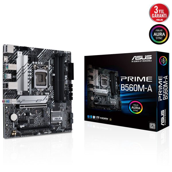 ASUS PRIME B560M-A 4xDDR4 DP/HDMI 1xGLAN TYPE-C 2x M.2 1200Pin ANAKART