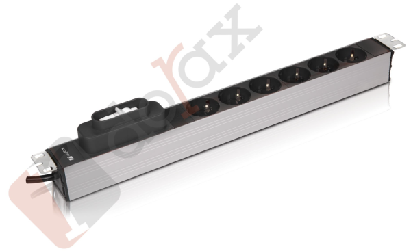 19'' 1U 6'lı Schuko Soket 1,8 Mt Kablolu Grup Priz-16A Sigortalı (DR-7951-6F)