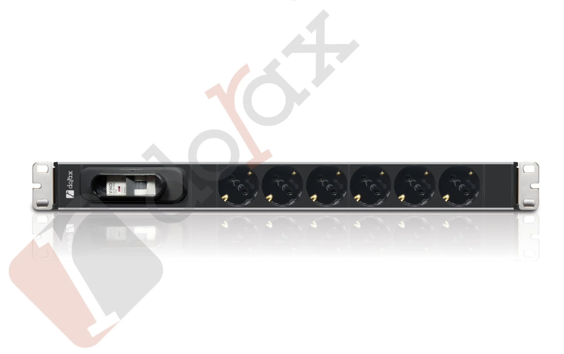 19'' 1U 6'lı Schuko Soket 1,8 Mt Kablolu Grup Priz-16A Sigortalı (DR-7951-6F)