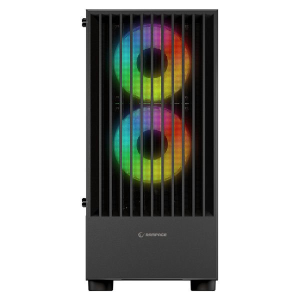 RAMPAGE LYRA MESH PSU YOK 3x12CM RGB FAN MICRO ATX TEMPERED GLASS 2xUSB2.0/1xUSB3.0 SİYAH MID TOWER GAMİNG KASA