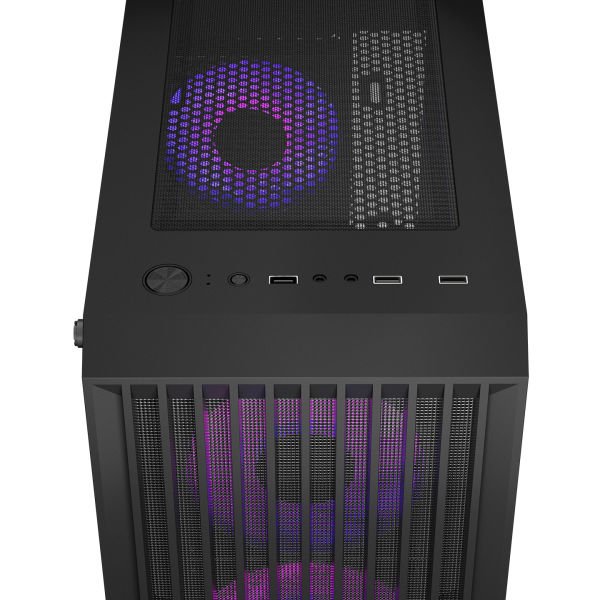 RAMPAGE LYRA MESH PSU YOK 3x12CM RGB FAN MICRO ATX TEMPERED GLASS 2xUSB2.0/1xUSB3.0 SİYAH MID TOWER GAMİNG KASA