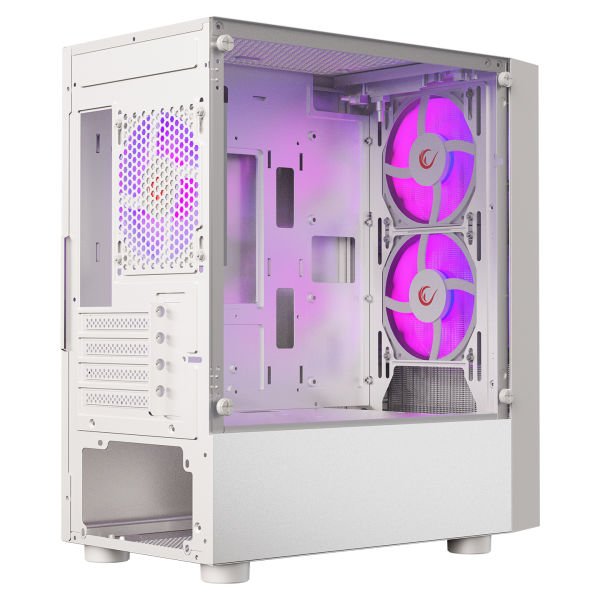 RAMPAGE LYRA MESH PSU YOK 3x12CM RGB FAN MICRO ATX TEMPERED GLASS 2xUSB2.0/1xUSB3.0 BEYAZ MID TOWER GAMİNG KASA