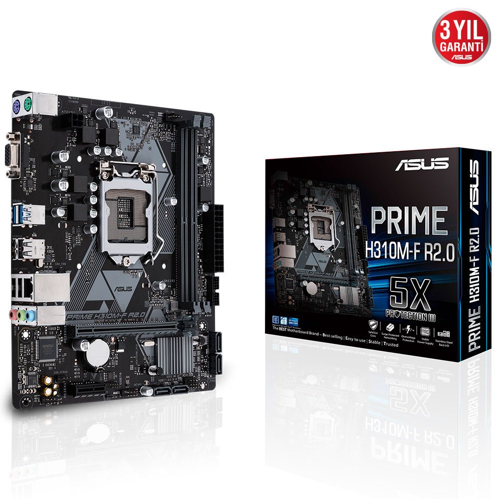 ASUS PRIME H310M-F R2.0 2xDDR4 VGA 1xGLAN USB 3.1 1151v2 PIN ANAKART