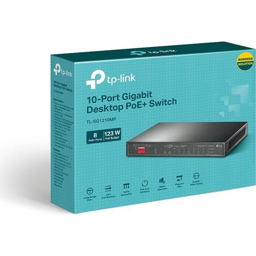 TP-LINK TL-SG1210MP 10 PORT 10/100/1000 8 PORT POE+ 1 PORT UPLINK+ 1 SFP DESKTOP SWITCH