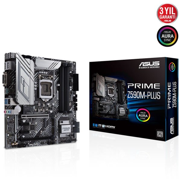 ASUS PRIME Z590M-PLUS 4xDDR4 2xM.2 1xGLAN 1200Pin ANAKART