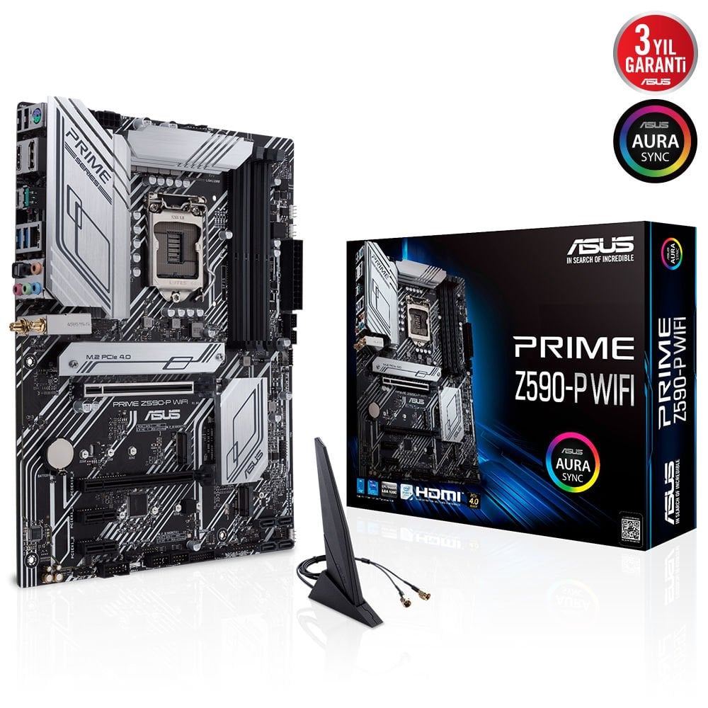 ASUS PRIME Z590-P WIFI 4xDDR4 3xM.2 1xGLAN 1200Pin ANAKART