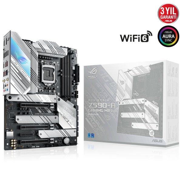 ASUS ROG STRIX Z590-A GAMING WIFI 4xDDR4 3xM.2 1xGLAN 1200Pin ANAKART
