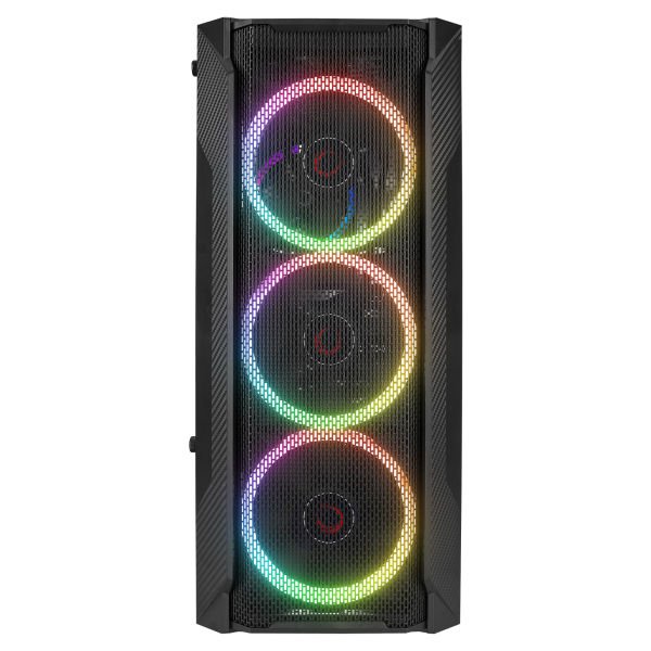 RAMPAGE FUSION 650W 80+ BR 4x12CM RGB FAN ATX TEMPERED GLASS 2xUSB2.0/1xUSB3.0 SİYAH MID TOWER GAMİNG KASA