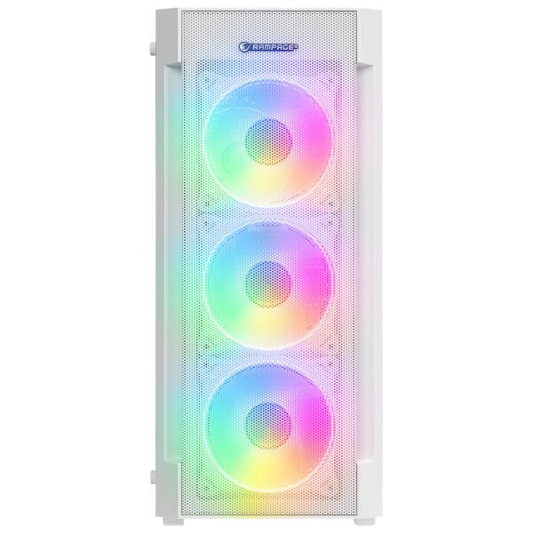 RAMPAGE VIGILANT MESH 650W 80+ BR 4x12CM RGB FAN ATX TEMPERED GLASS 2xUSB2.0/1xUSB3.0 BEYAZ MID TOWER GAMİNG KASA