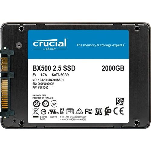 CRUCIAL BX500 2TB 540/500MB/s 2.5'' SATA 3.0 SSD CT2000BX500SSD1