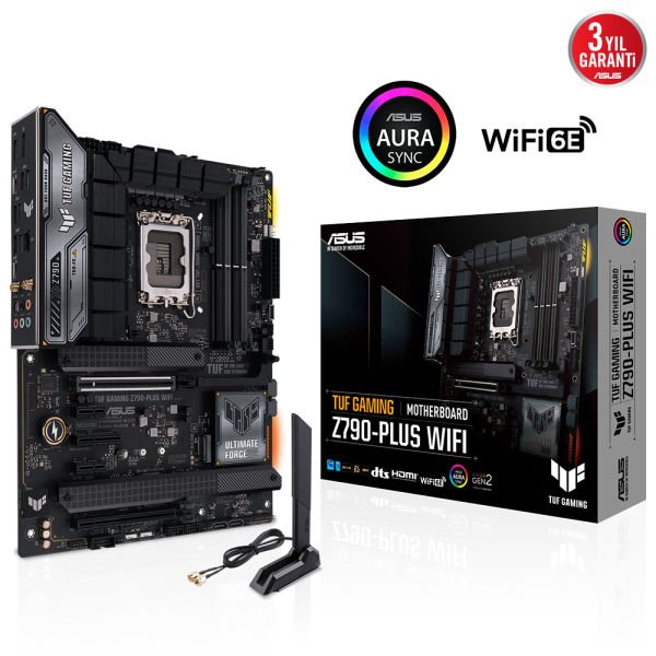 ASUS TUF GAMING Z790-PLUS WIFI INTEL Z790 LGA1700 4xDDR5 7200 DP HDMI 3x M2 USB3.2 WiFi 6E + BT AURA RGB 2.5Gbit LAN ATX ASUS 5X PROTECTION III Armoury Crate AI Suite 3