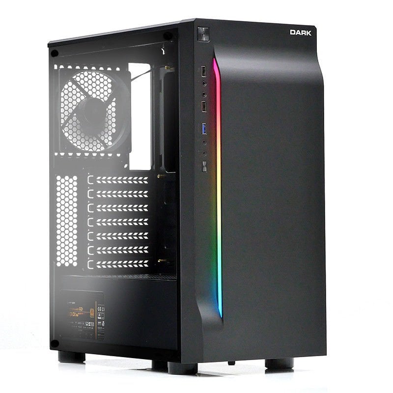 DARK ELEGANCE 400W 2x12 CM RGB FAN ATX 2xUSB2.0/1xUSB3.0 SİYAH KASA DKCHELEGANCE400