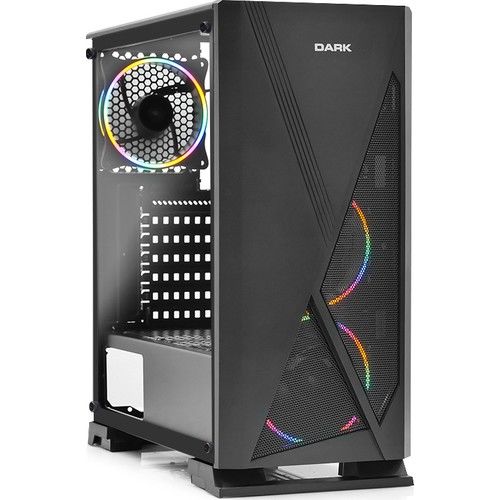DARK RAIDER PSU YOK 3x12CM RGB FAN ATX PENCERELİ 2xUSB2.0/1xUSB3.0 SİYAH GAMING KASA DKCHRAIDER