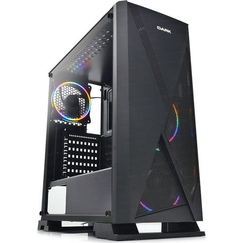 DARK RAIDER PSU YOK 3x12CM RGB FAN ATX PENCERELİ 2xUSB2.0/1xUSB3.0 SİYAH GAMING KASA DKCHRAIDER
