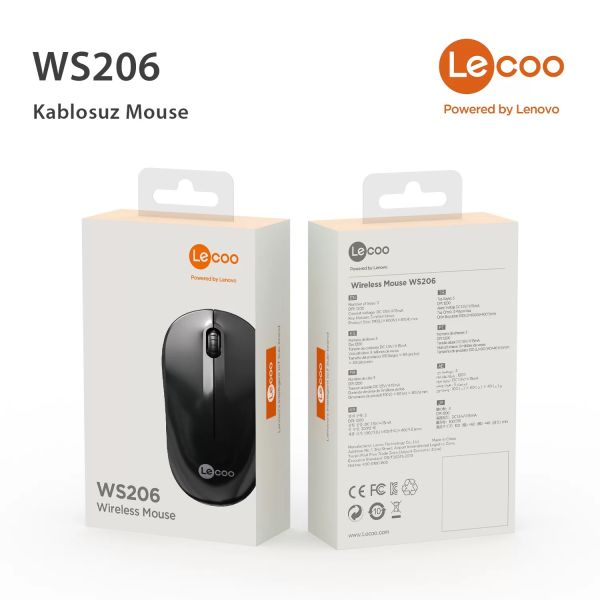 LECOO WS206 KABLOSUZ 1200 DPI SİYAH MOUSE