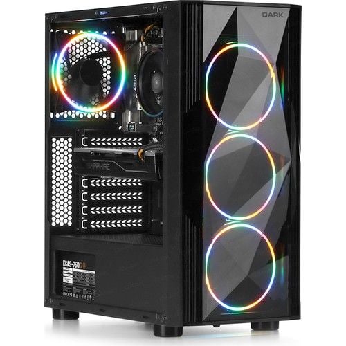 DARK DİAMOND PRO 600W 4x12CM ARGB FAN MIDI TOWER FULL AKRİLİK GAMING KASA