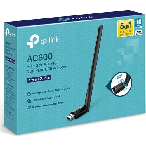 TP-LINK ARCHER T2U PLUS 600MBPS DUAL BAND USB WIRELESS ADAPTÖR